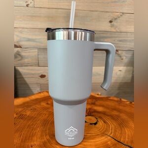 Gray Insulated Tumbler with Handle 40Oz